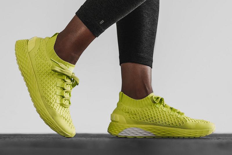 Yellow Nobull Neon Lime Knit Runner Women's Running Shoes | CA O1809K